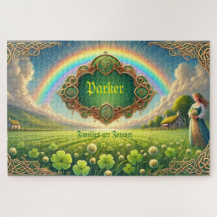 Personalized Family Name, Irish Cloverfield Jigsaw Puzzle