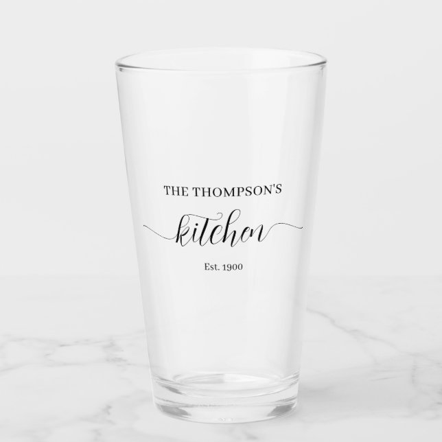 Personalized Family Name Kitchen Glass (Front)