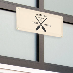 Personalized Family Name Lake House  Banner