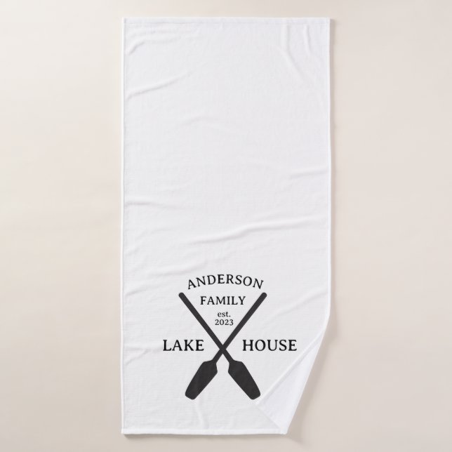 Personalized Family Name Lake House  Bath Towel (Bath Towel)