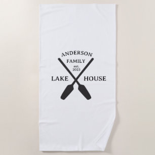 Personalized Family Name Lake House Beach Towel