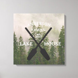 Personalized Family Name Lake House  Canvas Print