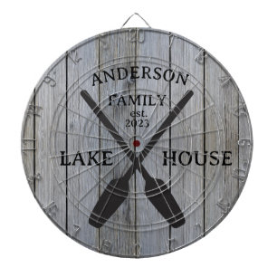 Personalized Family Name Lake House Dartboard