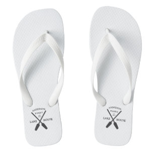 Personalized Family Name Lake House  Flip Flops