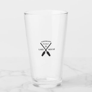 Personalized Family Name Lake House  Glass