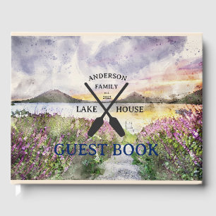 Personalized Family Name Lake House  Guest Book