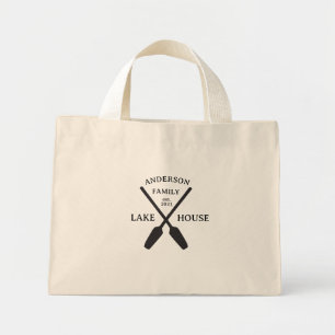 Personalized Family Name Lake House  Mini Tote Bag