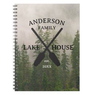 Personalized Family Name Lake House  Notebook