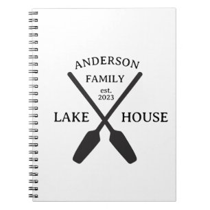 Personalized Family Name Lake House Notebook