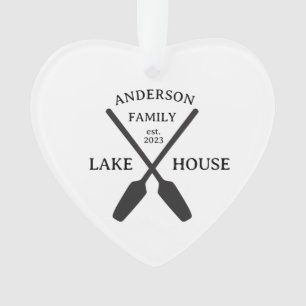 Personalized Family Name Lake House Ornament