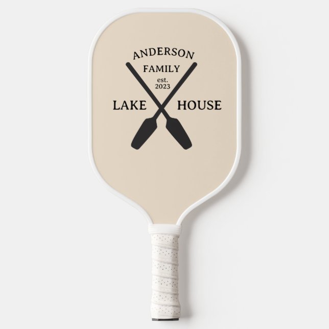 Personalized Family Name Lake House  Pickleball Paddle (Front)