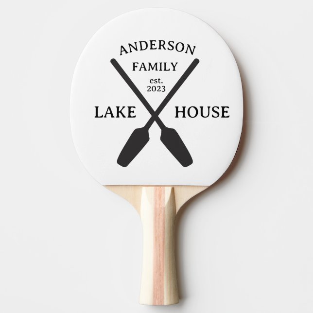 Personalized Family Name Lake House  Ping Pong Paddle (Front)