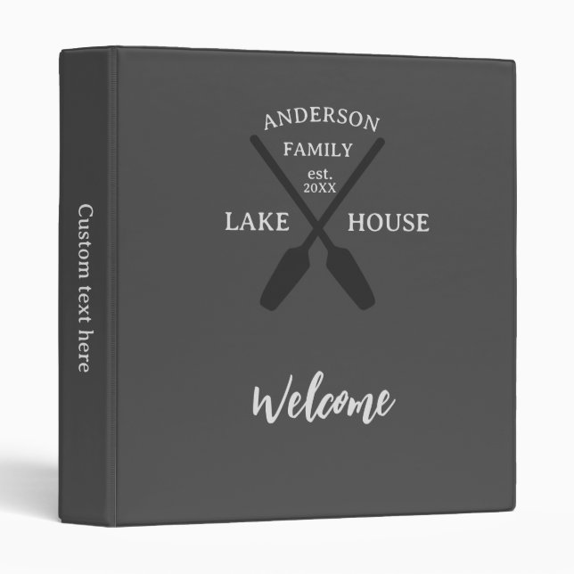Personalized Family Name Lake House Welcome Binder (Front/Spine)