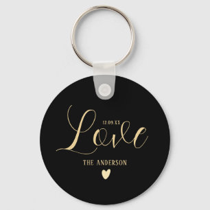 Personalized Family Name Love Brush Script Keychain