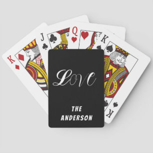 Personalized Family Name Love Brush Script Playing Cards