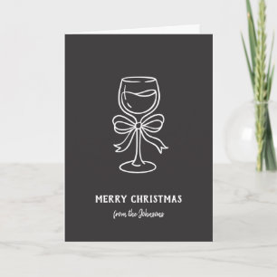 Personalized Family Name Merry Christmas Drink Card