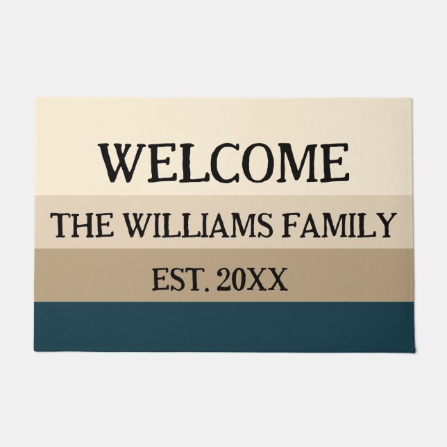 Personalized Family Name Monogram Doormat   (Front)