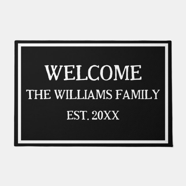 Personalized Family Name Monogram Doormat   (Front)