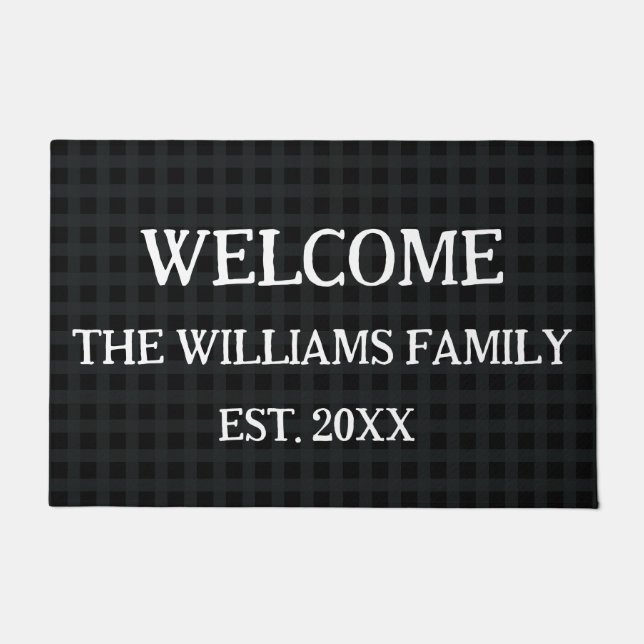 Personalized Family Name Monogram Doormat   (Front)