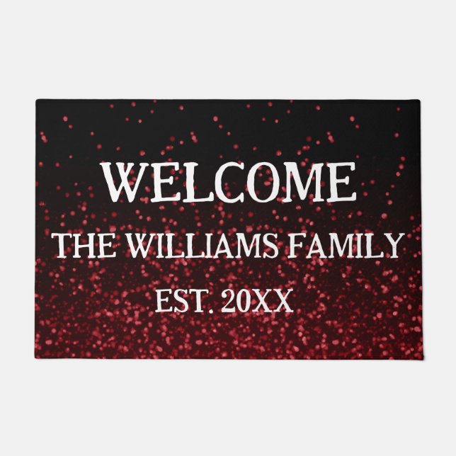Personalized Family Name Monogram Doormat   (Front)