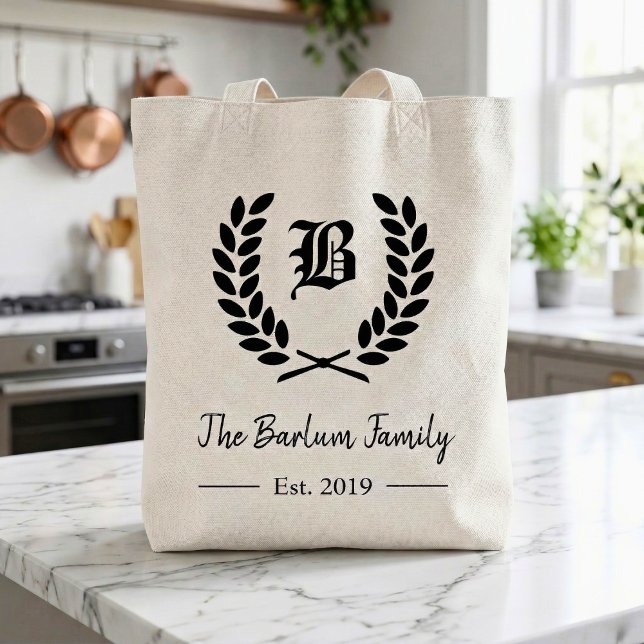 Personalized Family Name Monogram Tote Bag (Personalized Family Name Monogram Tote Bag )