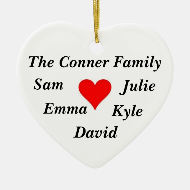 Personalized Family Name Ornament (Front)