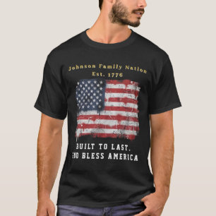 Personalized Family Name Patriotic American Flag T-Shirt