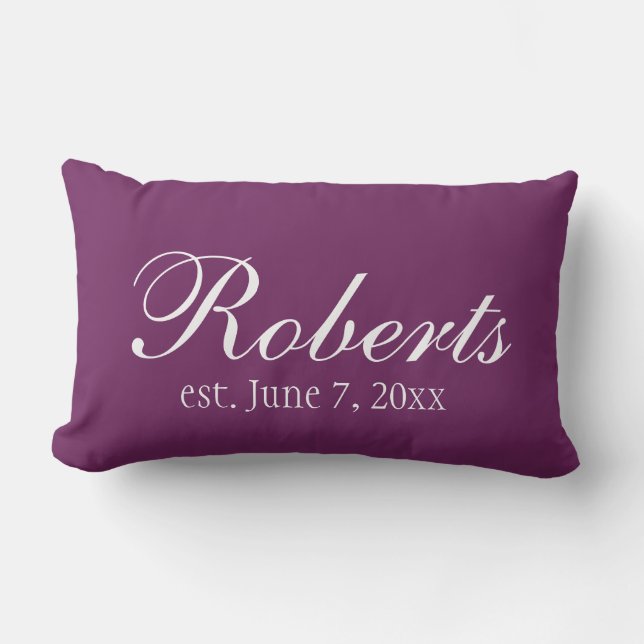 Personalized Family Name Purple Plum Toss Pillow (Front)