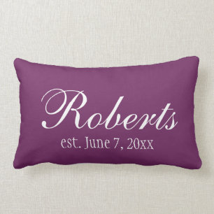 Personalized Family Name Purple Plum Toss Pillow