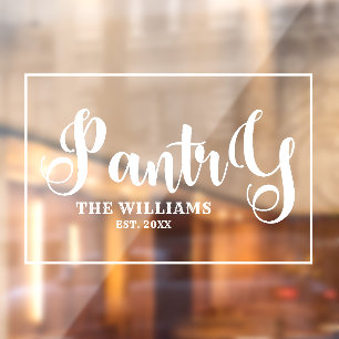 Personalized Family Name Rustic Vintage Pantry  Window Cling