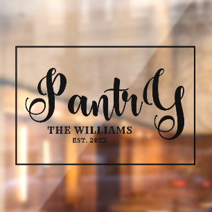 Personalized Family Name Rustic Vintage Pantry  Window Cling