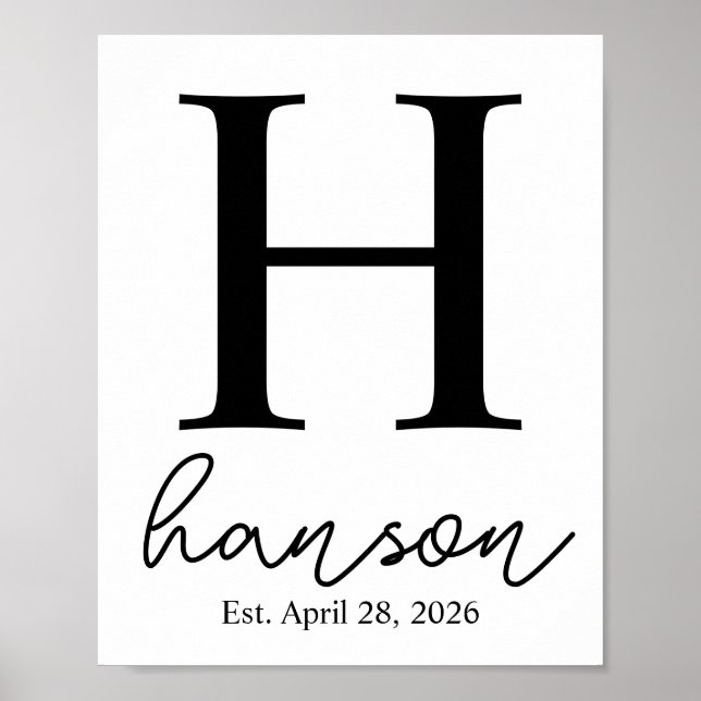 Personalized Family Name Sign - Custom Canvas Boar (Front)