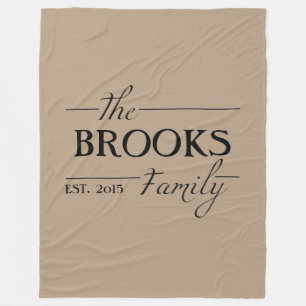 Personalized Family Name Throw Blanket Gift