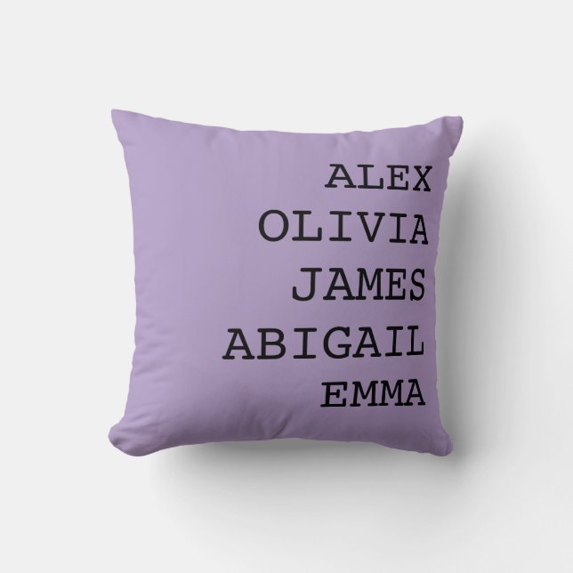 Personalized Family Name Throw Pillow Case (Front)