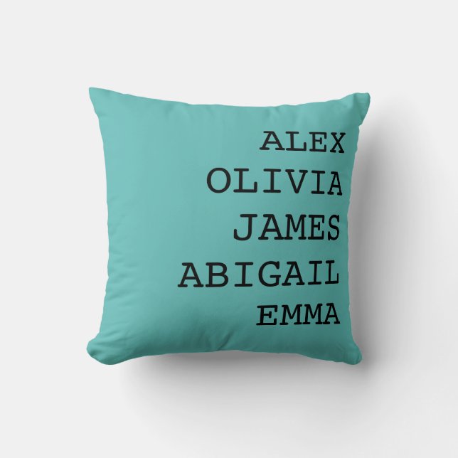 Personalized Family Name Throw Pillow Case (Front)