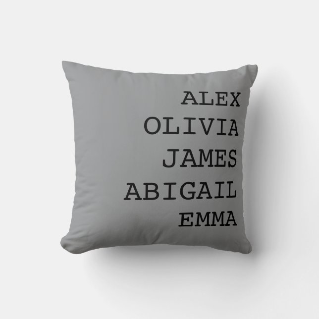 Personalized Family Name Throw Pillow Case (Front)