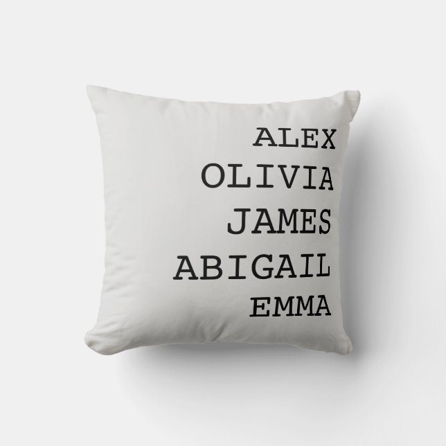 Personalized Family Name Throw Pillow Case (Front)