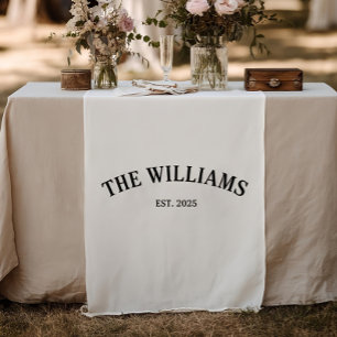 Personalized Family Name Wedding Table Runner, Cus Short Table Runner