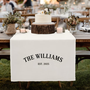 Personalized Family Name Wedding Table Runner, Cus Short Table Runner