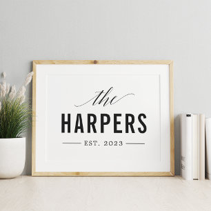 Personalized Family Name Year Established Print