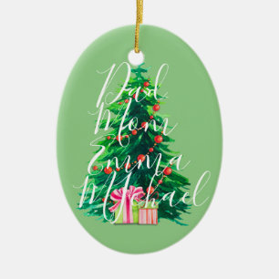 Personalized Family Names Christmas Tree Ornament