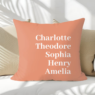Personalized Family Names Custom Throw Pillow