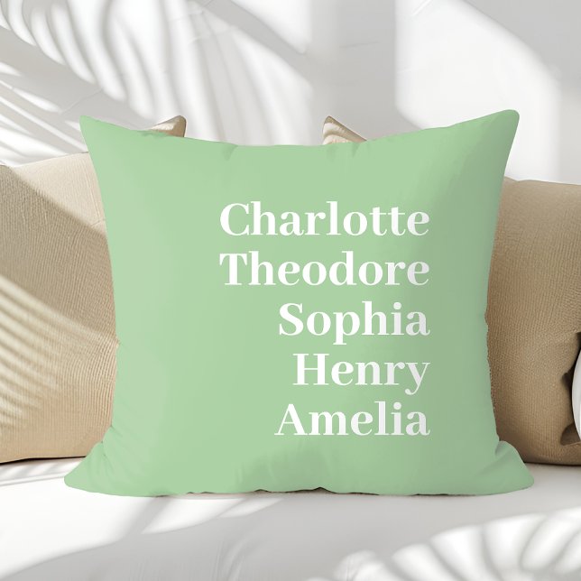 Personalized Family Names Custom Throw Pillow (Creator Uploaded)