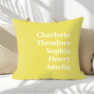 Personalized Family Names Custom Throw Pillow