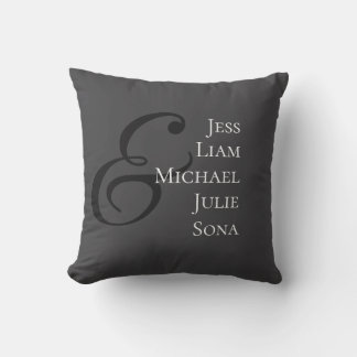 Personalized Family Names Throw Pillow