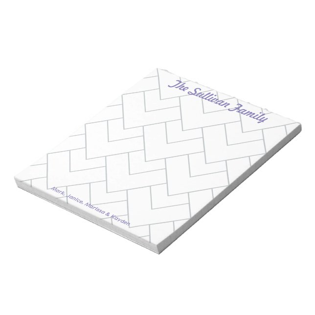 Personalized Family Notepad, Custom Stationery Notepad (Rotated)