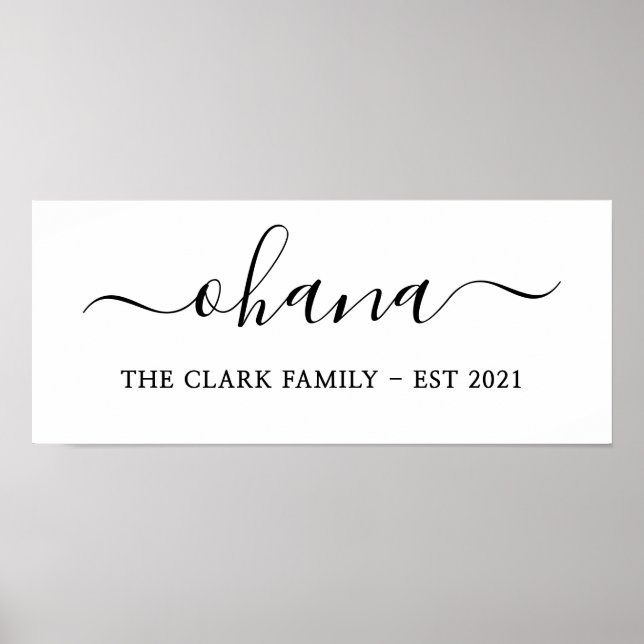 personalized family ohana modern minimalist home poster (Front)