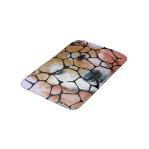 Personalized Family Pet Photo Leopard Bath Mat