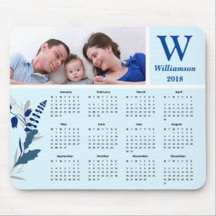Personalized Family Photo 2018 Calendar Mouse Pad