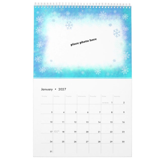 Personalized Family Photo 2019 Wall Calendar (Jan 2027)